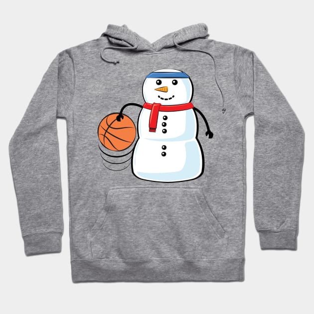 Funny Christmas Basketball Snowman Hoodie by DesignWood-Sport